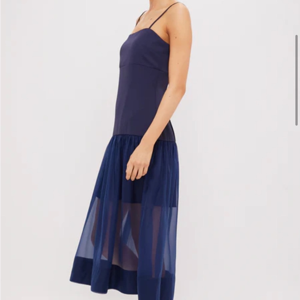 LARGE- EUC- Sheer Skirt Midi Dress - Navy - Tuckernuck - Hyacinth House - Picture 2 of 4